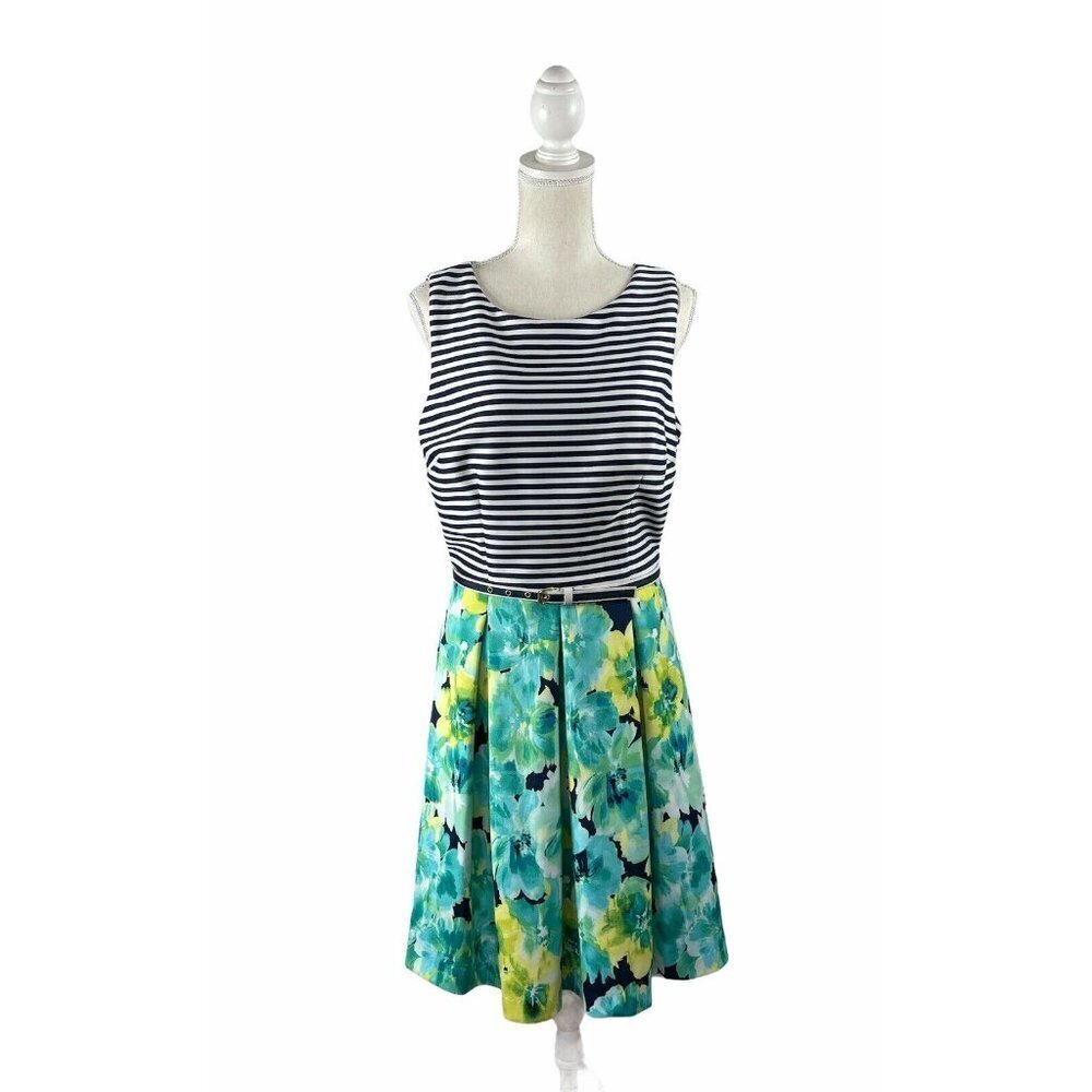 Maddison Leigh 8 Floral/stripped Zippered Back